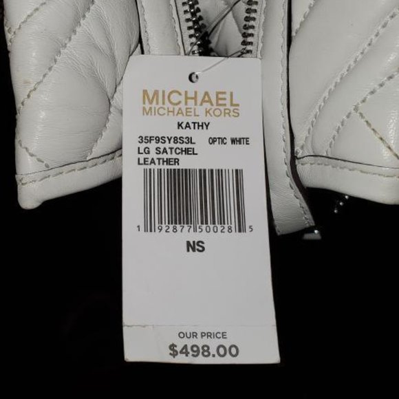 Michael Kors Kathy Lg Satchel Leather Optic White